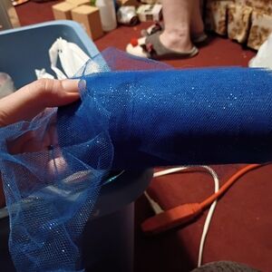 Sparkling Blue Tulle Fabric Roll